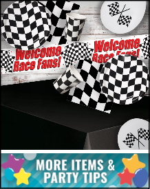 Motorsport Racing Chequered Flag Party Supplies, Decorations, Balloons and Ideas